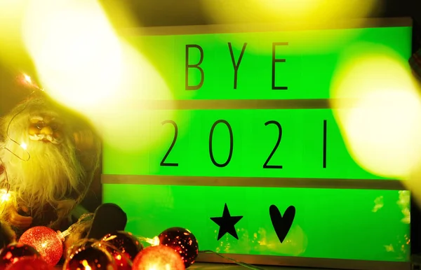 Letter Board Light Box Text Bye 2021 New Year 2022 — 스톡 사진