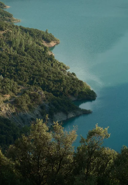 Picturesque Landscape View Lake Central Greece Evrytania Region Lake Kremaston — Stock Fotó