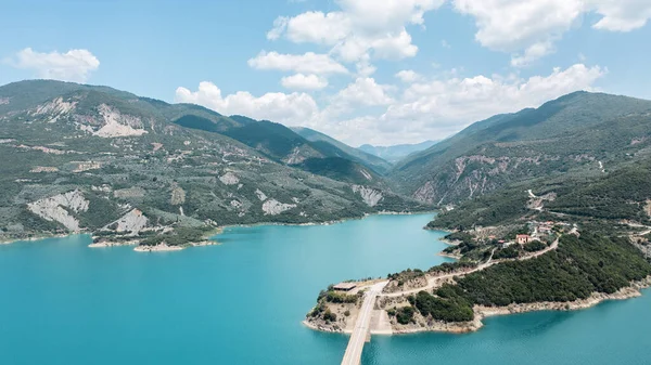 Aerial View Lake Kremasta Mountains Central Greece Largest Artificial Lake — Stock Fotó