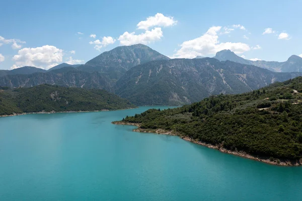 Picturesque Landscape View Lake Mountains Central Greece Evrytania Region Lake — Stock Fotó