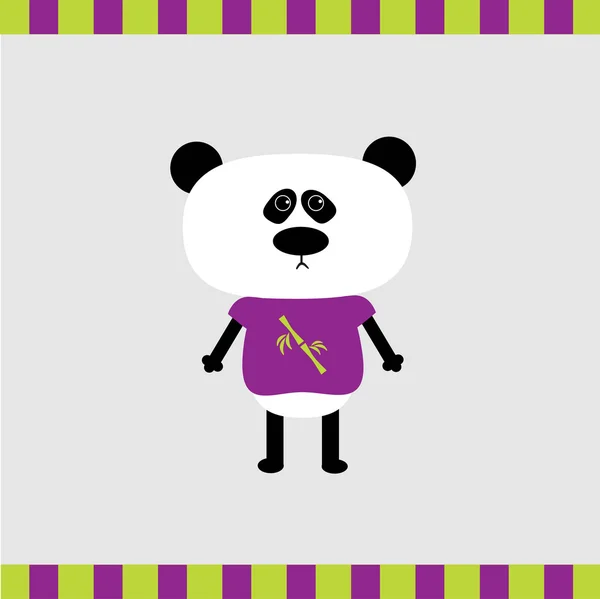 Cartoon panda jongen kaart — Stockvector