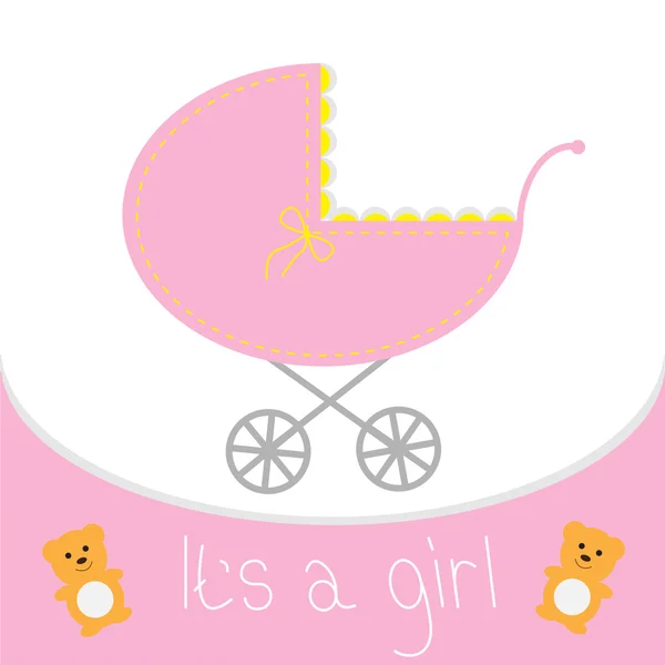 Baby girl shower card — Stock Vector