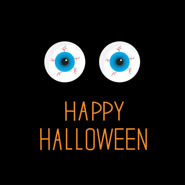 I bulbi oculari. Occhi azzurri. Buona carta di Halloween . — Vettoriale Stock