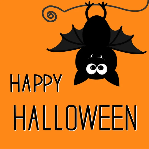 Cute bat. Happy Halloween card. — Stock Vector