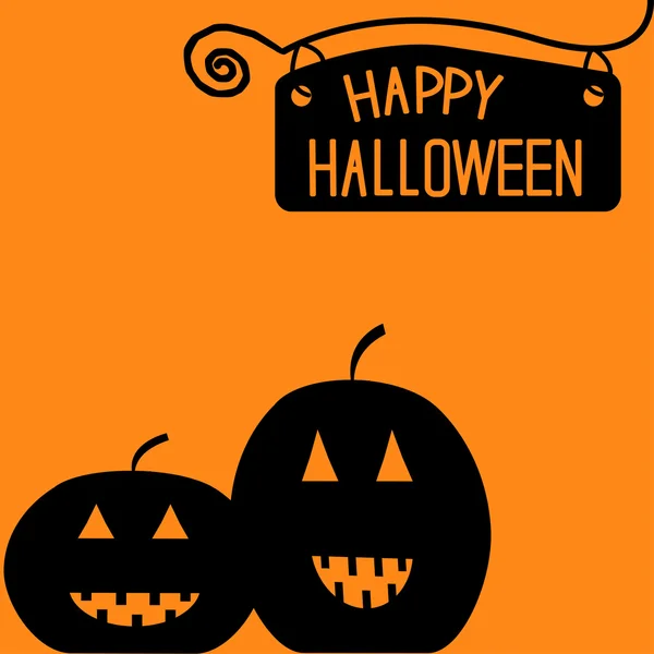 Feliz tarjeta de calabaza de Halloween . — Vector de stock