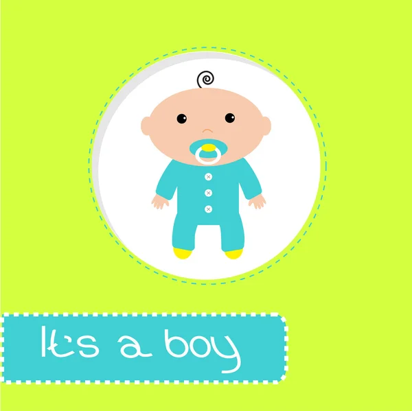 Baby shower card. It's a boy — Stock Vector