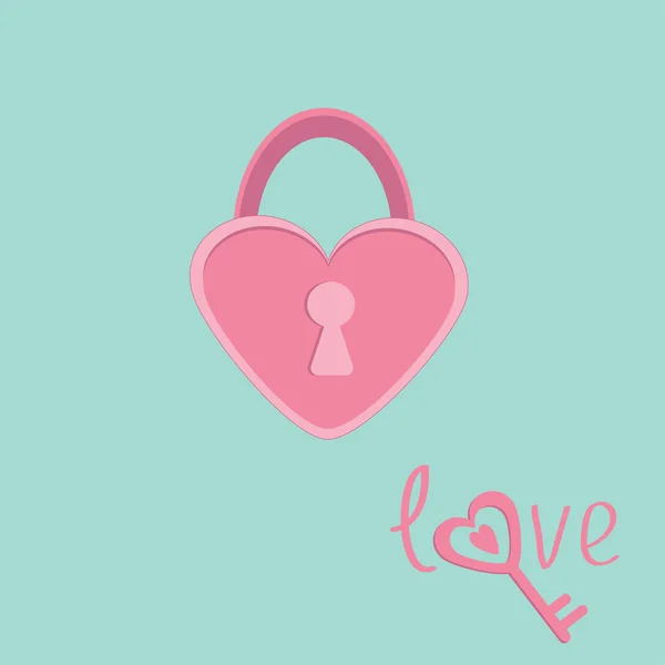 Padlock in shape of heart. Love card. — Stock Vector