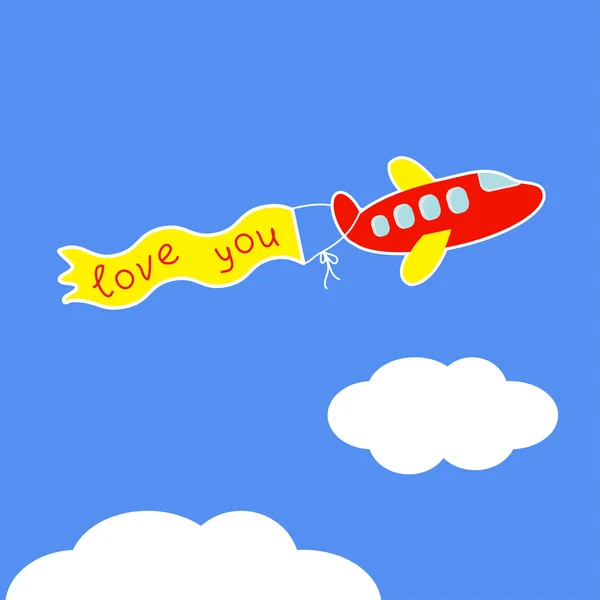 Dessin animé avion rouge . — Image vectorielle