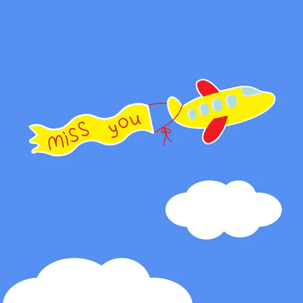 Cartoon-Flugzeug. — Stockvektor