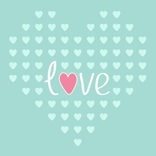 Καρδιά από μικρές καρδιές. αγάπη κάρτα. — Διανυσματικό Αρχείο