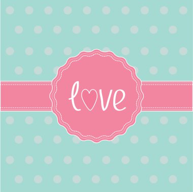 pembe etiket ve şerit. aşk kartı.