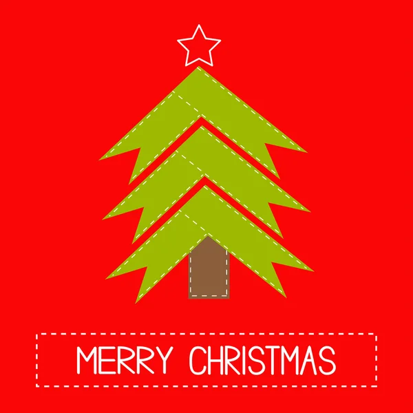 Christmas tree made of ribbons. Card — Stock Vector