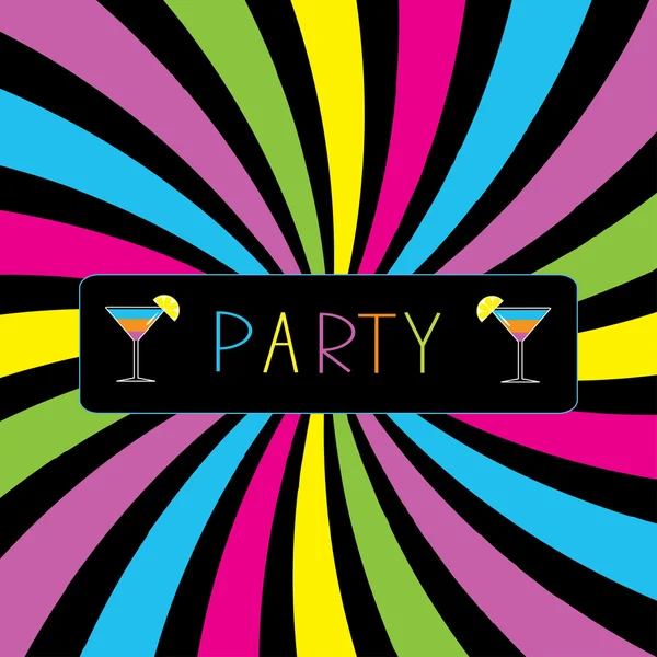 Colorful cocktail party card. — Stock Vector