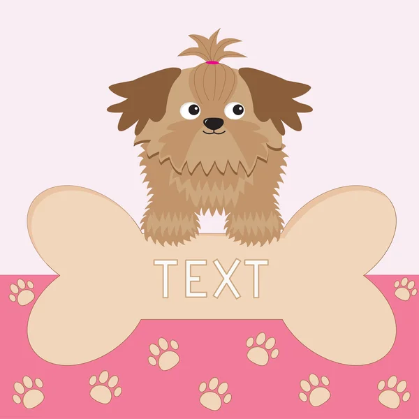 Lite tan shih tzu hund — Stock vektor