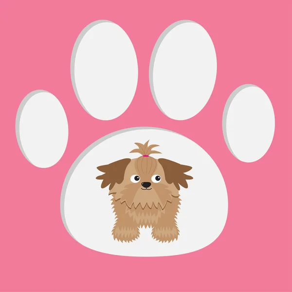 Malý hnědý pes shih-tzu — Stockový vektor