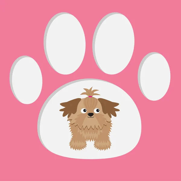 Hondje tan shih tzu — Stockvector