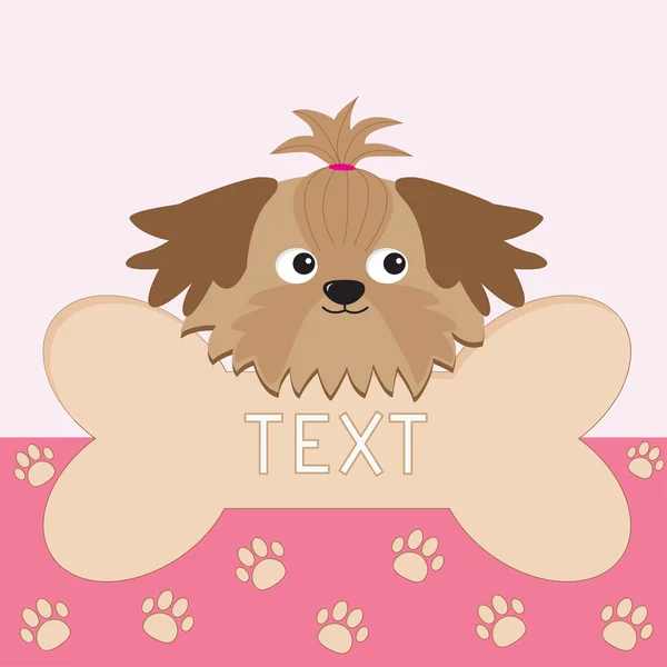 Petit chien Shih Tzu bronzé — Image vectorielle