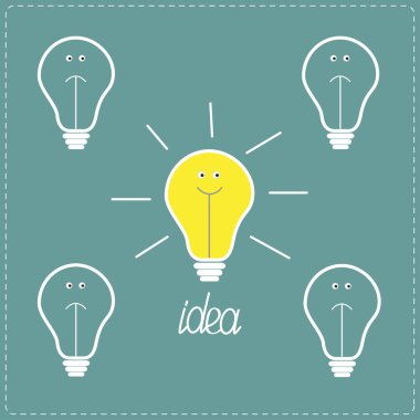 aan en uit bollen met gezichten. idee concept.