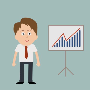 işadamı ve başarı diyagram ile kurulu.