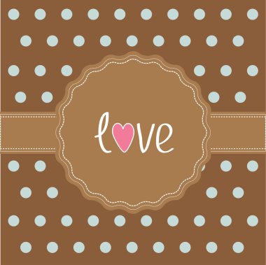 kahverengi şerit ve word ile etiket seviyorum. kart.