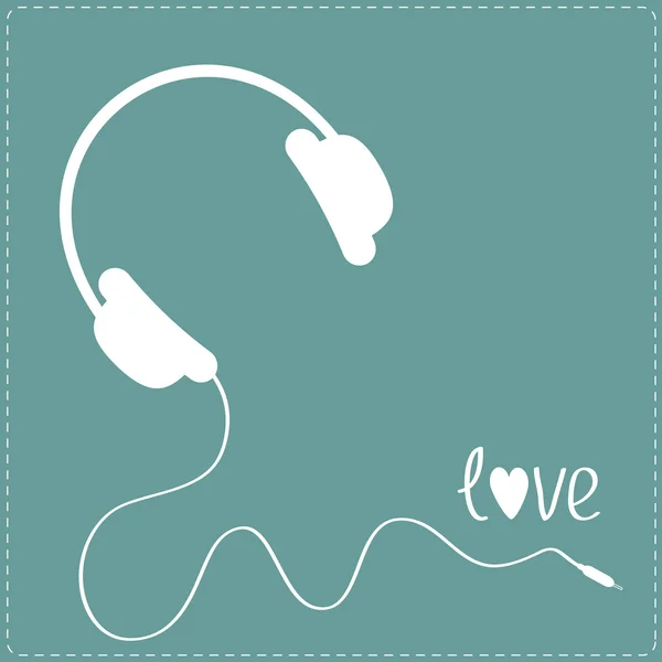 beyaz kulaklık kablosu ile. mavi arka plan.