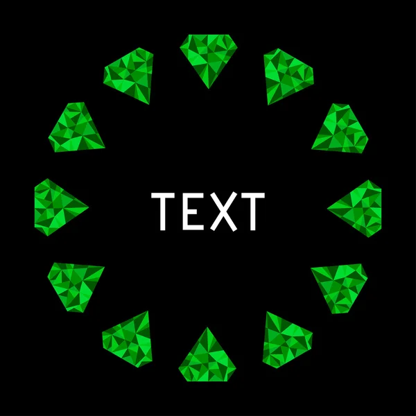Diamants verts en forme de cercle . — Image vectorielle