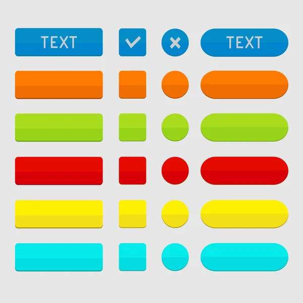 Ensemble de boutons web colorés . — Image vectorielle