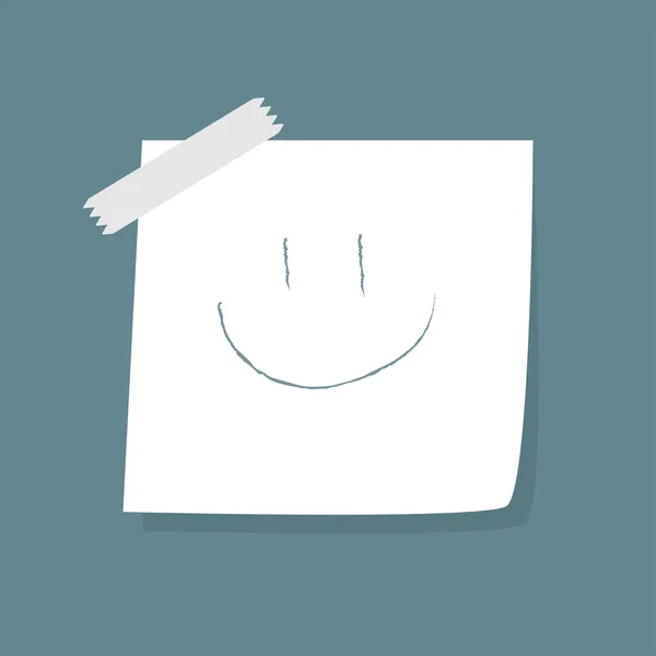 Adhesive Notes with smile — Stock Vector