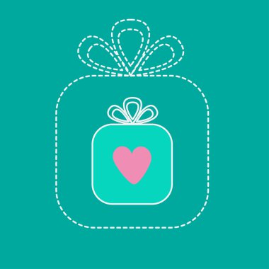 büyük hediye kutusu ve küçük hediye kutusu içinde. kesik çizgi. düz tasarım.