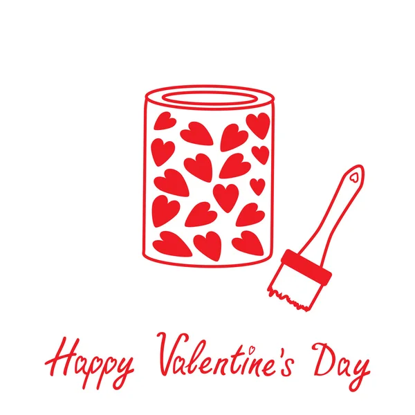 Pintura de amor con corazones dentro. Tarjeta feliz día de San Valentín . — Vector de stock