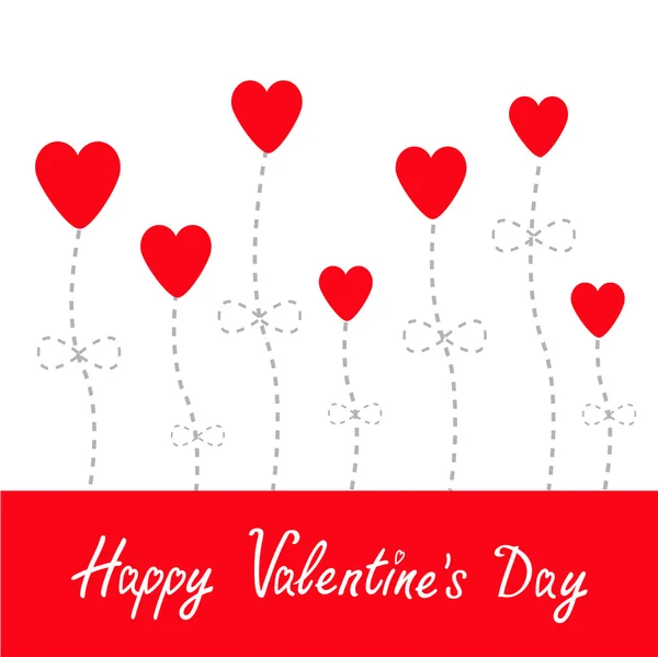 Vector liefde kaart. hart bloemen. wit en rood. Happy Valentijnsdag kaart — Stockvector