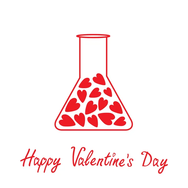 Love laboratory glass with hearts inside. — Stock Vector