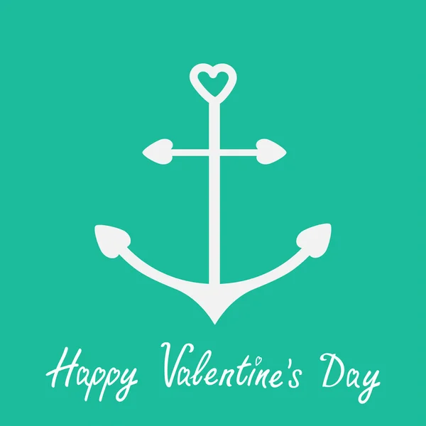 Anchor with shapes of heart. Happy Valentines Day card. — Stock Vector