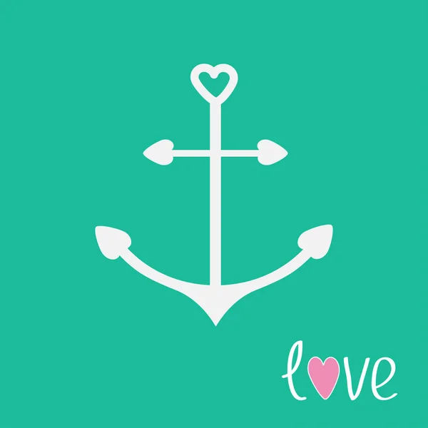 Anchor with shapes of heart. Love card. — Stock Vector