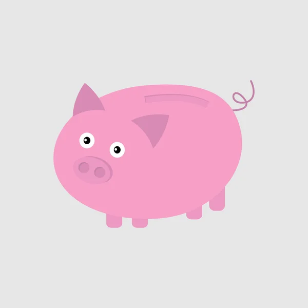Um porquinho cor de rosa. Cartão — Vetor de Stock