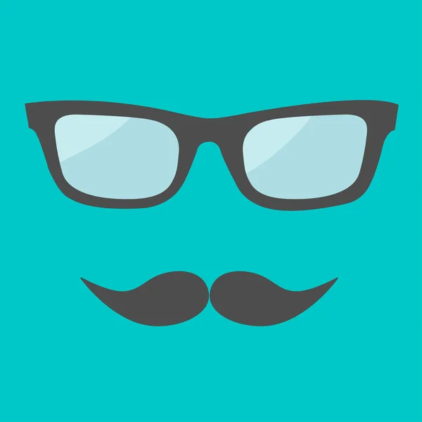 Mäns glasögon och mustasch. — Stock vektor