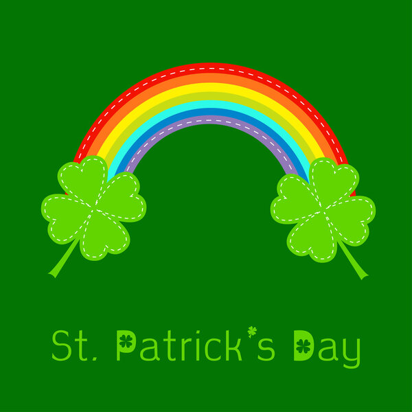 Радуга и две листья клевера. Карточка дня Святого Патрика
.