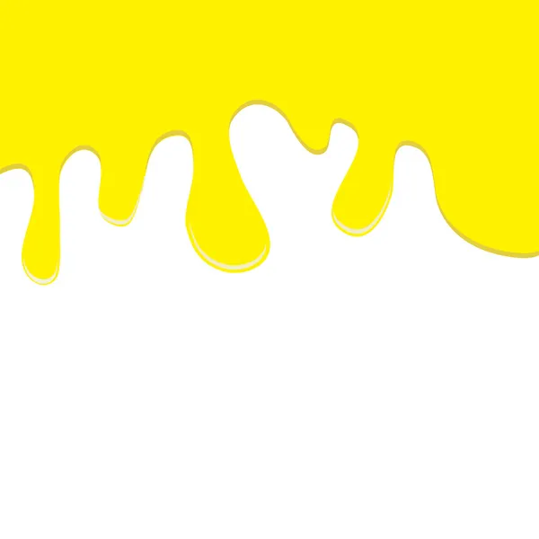 Fluyendo pintura amarilla aislada . — Vector de stock