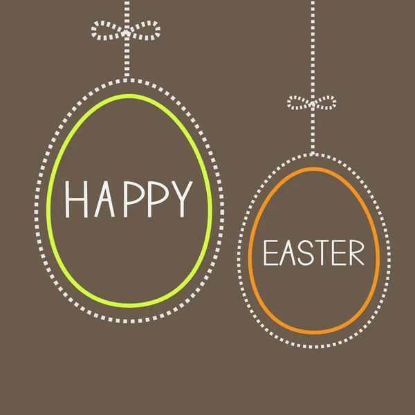 Lógó üres húsvéti tojás a szaggatott vonal és íj. — Stock Vector
