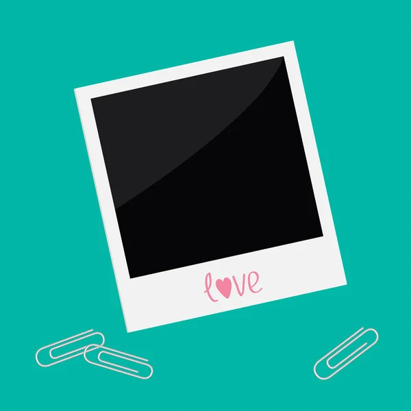 Instant foto met zilveren paperclips — Stockvector