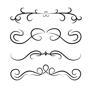 Kaligrafik tasarım öğesi seti .