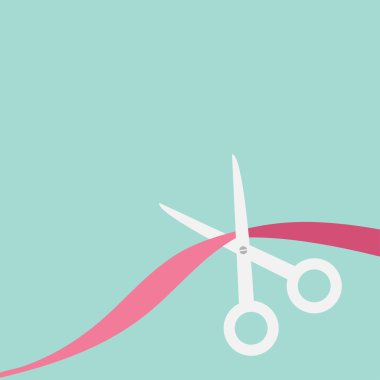 Scissors cut the ribbon clipart