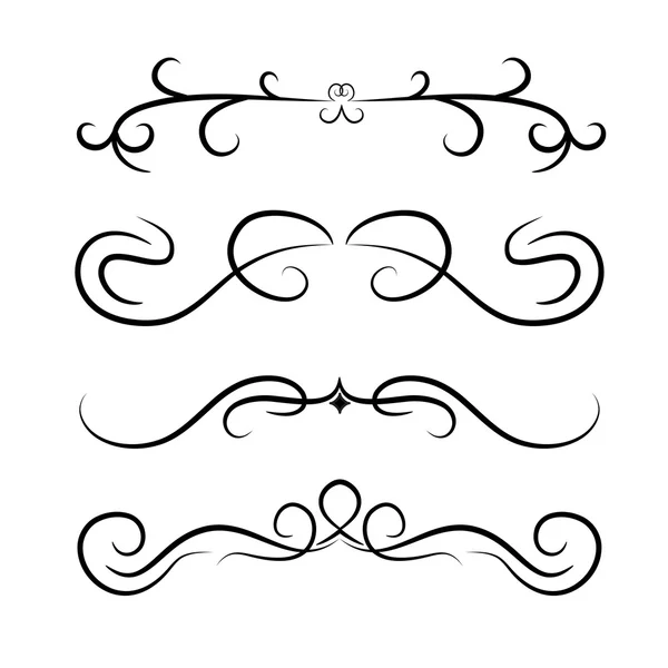 Calligraphic design element set . — Stock Vector