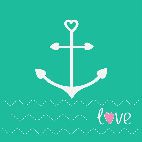 Anchor with shapes of heart — Stock Vector