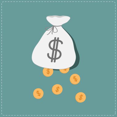 çantadan düşen dolar paraları.