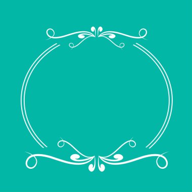 Kaligrafik yuvarlak çerçeve . Soyut tasarım öğesi .