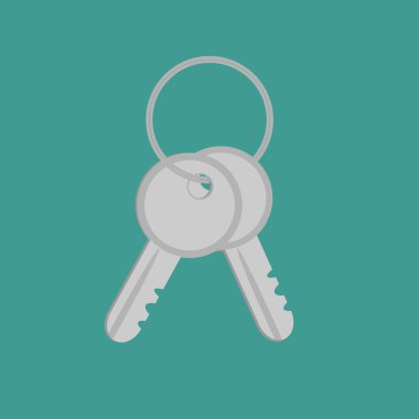 kapı anahtar halkası ile. düz tasarım stil.