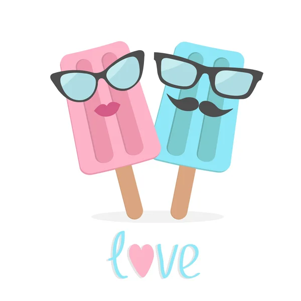 アイスクリームのカップル — ストックベクタ