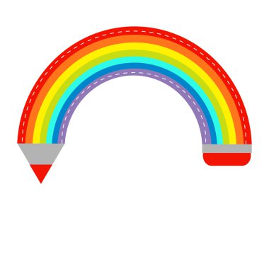 Gökkuşağı şeklinde renkli kalem