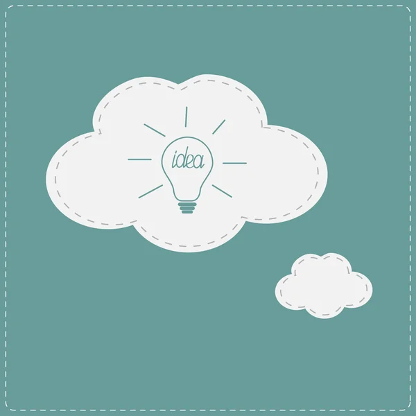 Idea bombilla en el habla y el pensamiento burbuja nube — Vector de stock